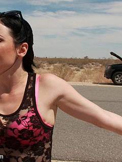 Girl gets in trouble when her car breaks down in the desert and a bunch of guys are taking advantage of her helplesshess