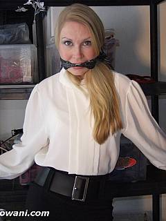 Are you looking for your secretary? She is in the storage room: tied to the shelves and gagged