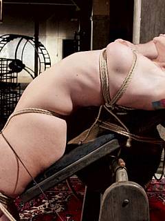 Redhead MILF feels the tight ropes with each and every inch of her body