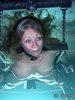 MILF is tormented in the woods: dragged behind the car on a leash, mouth-fucked, locked in steel and put underwater