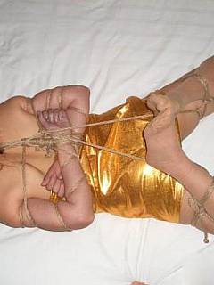Private pictures of girlfriend is hogtied after the party