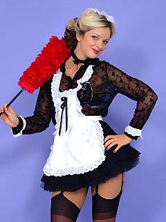 Naughty maid Zuziana is about to reveal a few secrets about the underwear she is wearing