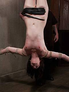 Saving filthy whore from her sluttiness with tight bondage ropes and burning candles