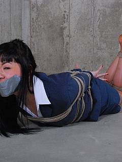 It takes a lot of rope, cloth gag and duct tape to turn lovely asian helpless with bondage and gag
